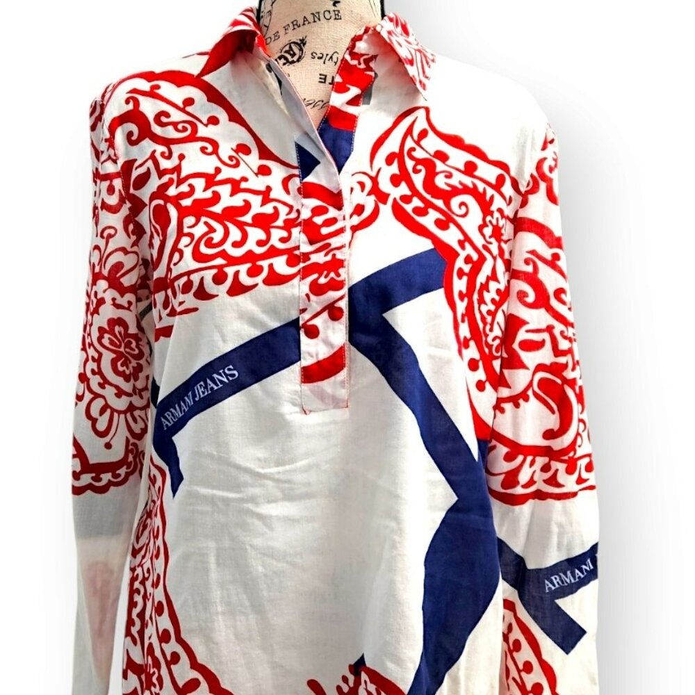 ARMANI JEANS Vintage New Condition Womens Cotton Shirt Blouse, Italy, EU 40 US 6